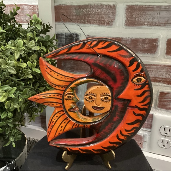 Other - Solid Wood Crafted Sun, Moon, Star, Planet Wall Hang Decor Piece - Very Unique
